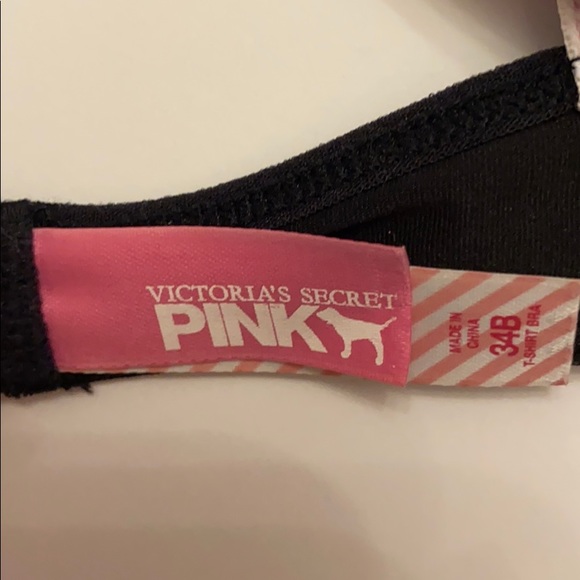 Victoria’s Secret Pink T-Shirt Bra Black 34B - Picture 3 of 3